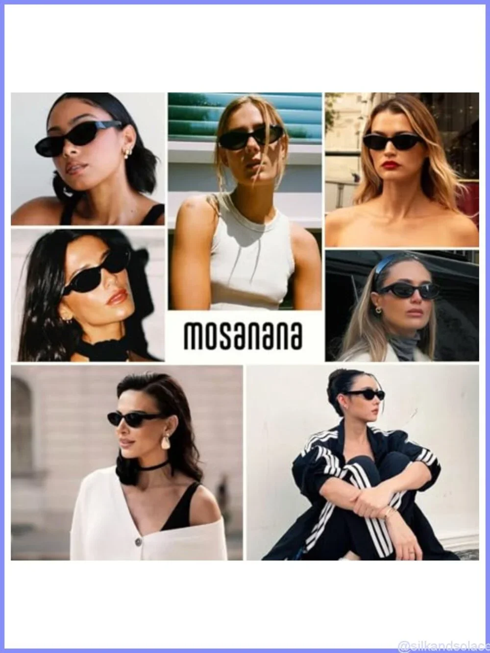 Chunky Oval Cat Eye Full-Frame UV400 Sunglasses Small Face Retro
